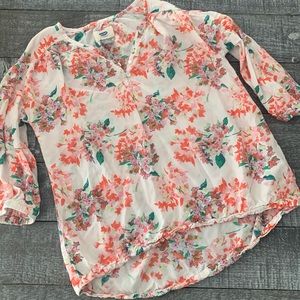 Old Navy 3/4 Sleeve Floral Blouse